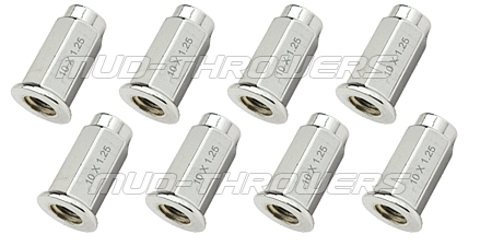 Flat Chrome Lug Nuts 10mm x 1.25